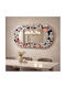 Oval Mehrfarbiger Wandspiegel Mit Glasrahmen (70x125cm)
