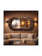 Oval Wandspiegel Mit Relief Glas Rahmen Braun Von 55x99cm