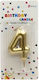 Cake Candle Number 4 Gold 8cm
