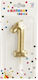 Cake Candle Number 1 Gold 8cm