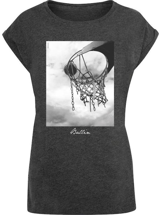 Mister Tee Ballin Damen T-Shirt Dunkelgrau