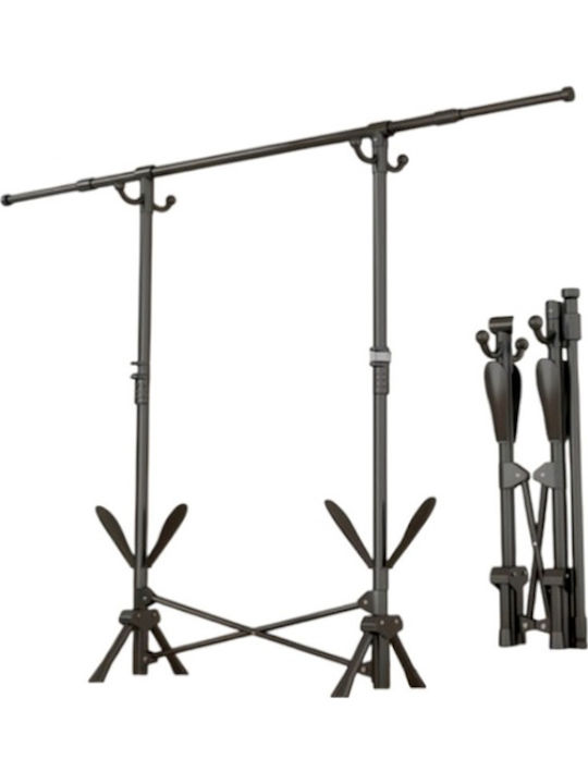 Folding Floor Clothes Drying Rack Made of Metal Black