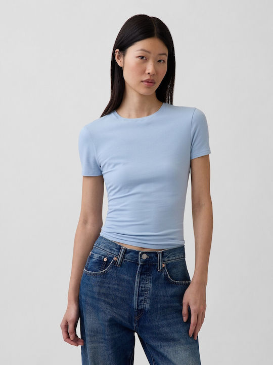 GAP Γυναικείο Crop Top Βαμβακερό Sail Blue