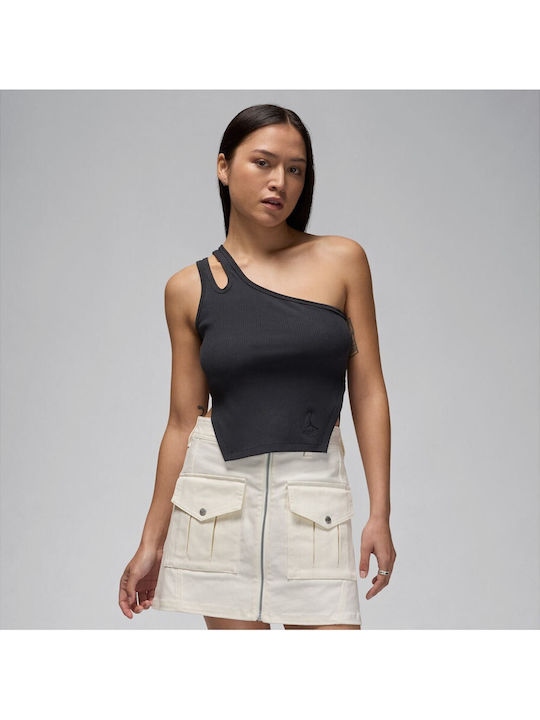 Women's Cotton Sleeveless Striped Blouse Off Noir