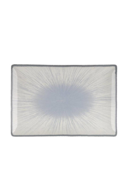 Oriana Ferelli Shallow Rectangular Plate Porcelain Blue 31x21cm