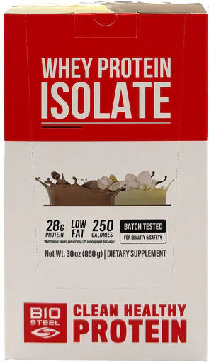 Biosteel Isolate Whey Protein Πρωτεΐνη Ορού Γάλακτος mit Geschmack Schokolade 25x34gr