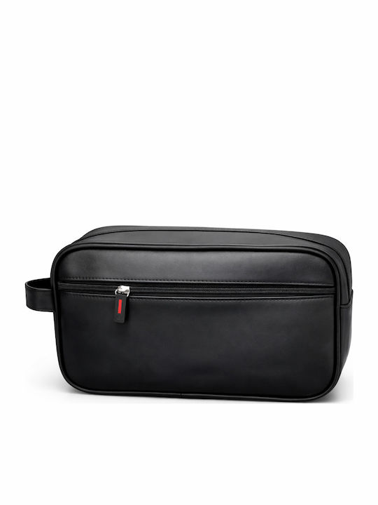 Jetbags Men's Toiletry Travel Bag Organization Synthetic Leather 25.5x8.5x14cm Men's Washing Bag Black