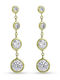 CHrysolithos Dangle Earrings Made of 14K Gold with Stones SK1123