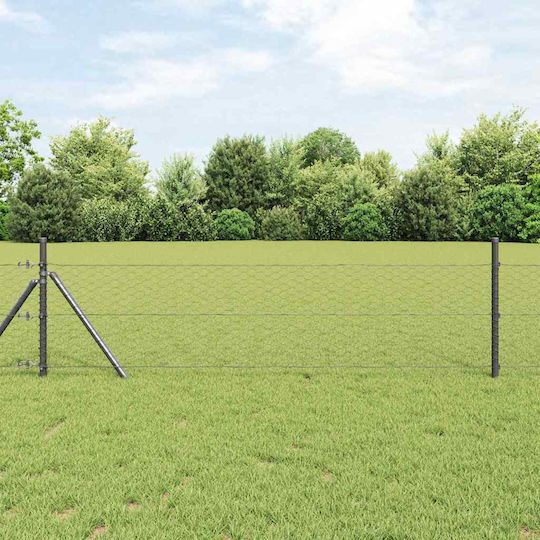 vidaXL Wire Fencing Set Gray 0.8x10m