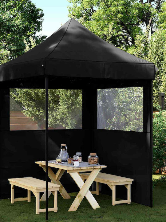 vidaXL Zusammenklappbares Garten Gazebo Schwarz 2x2m