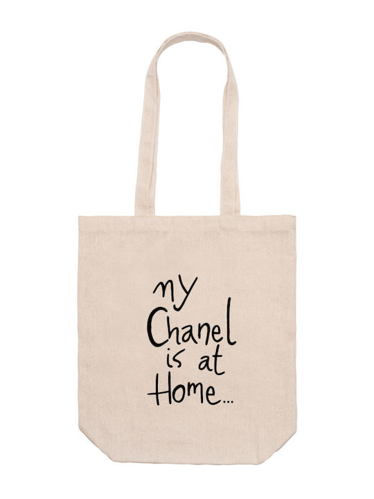 Τσάντα Μπεζ 37εκ. 42εκ. 12εκ Ψώνια My Chanel Is At Home Dp6544