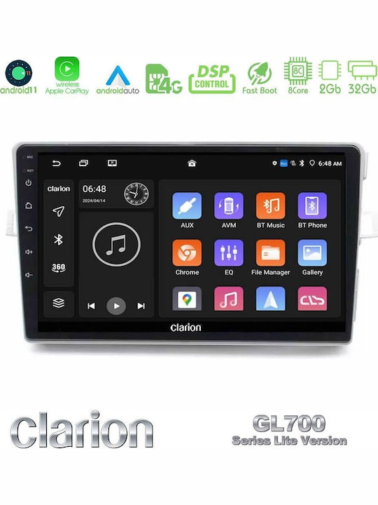 Clarion Car Audio System for Toyota Verso 2009-2018 Bluetooth USB WiFi GPS Apple CarPlay Android Auto with 9" Touch Screen