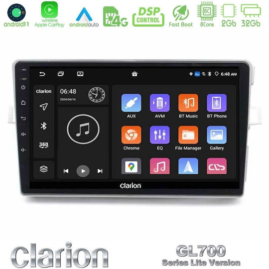 Clarion Car Audio System for Toyota Verso 2009-2018 Bluetooth USB WiFi GPS Apple CarPlay Android Auto with 9" Touch Screen