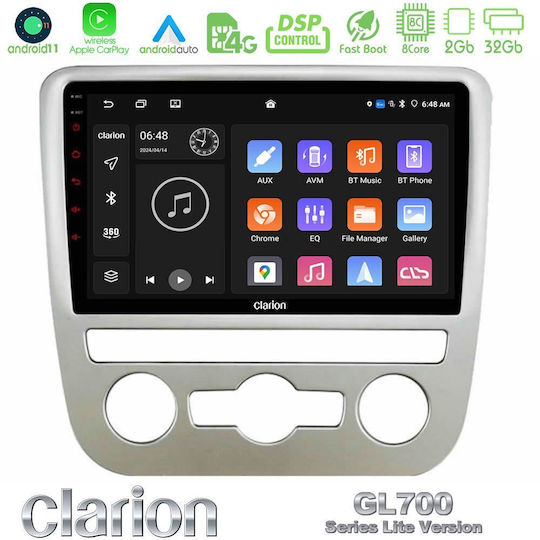 Clarion Ηχοσύστημα Αυτοκινήτου για Volkswagen Scirocco 2008 – 2014 με A/C (Bluetooth/USB/WiFi/GPS/Apple-Carplay/Android-Auto) με Οθόνη Αφής 9"