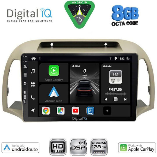 Digital IQ Car Audio System for Nissan Micra 2002-2010 (Bluetooth/USB/WiFi/GPS/Apple CarPlay/Android Auto) with 9" Touch Screen