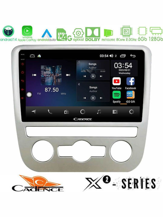 Cadence Car Audio System for Volkswagen Scirocco 2008 – 2014 with A/C (Bluetooth/USB/WiFi/GPS/Apple CarPlay/Android Auto) with 9" Touch Screen