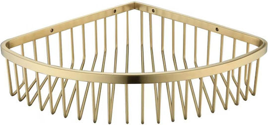 H2O Corner Wall Mounted Bathroom Shelf Metallic Gold