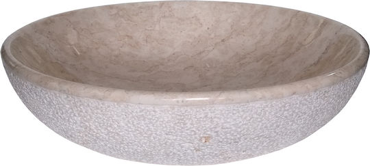 Piccadilly Amber Prik Επικαθήμενος Νιπτήρας Πορσελάνης με Μπαταρία 40x40cm Κρεμ