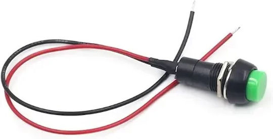 Превключвател Button On Off Ф12 Кабел 12v 24v Зелен