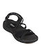 Damen Flache Schwarze Sandalen