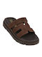 Deri Damen Flatforms Braun Sandalen