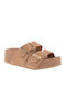 Leather Women's Anatomic Flat Sandals Beige