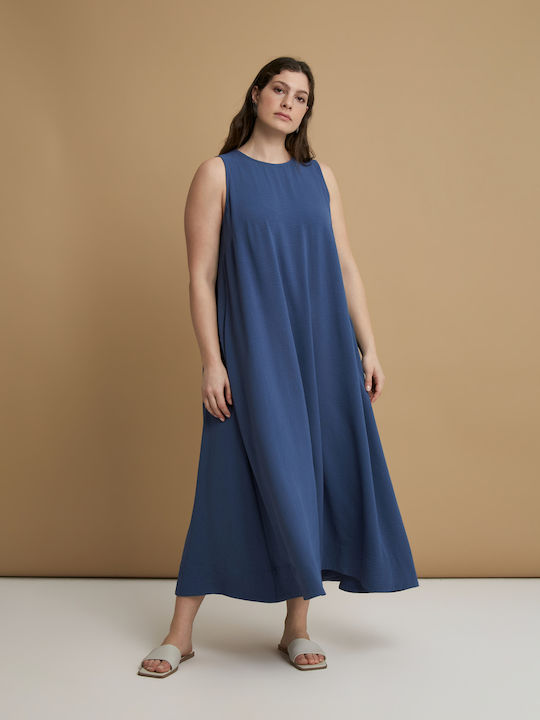 Rochie De Vară Pentru Femei Midi Albastră