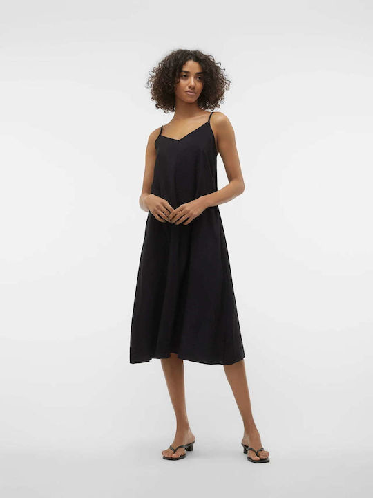 Vero Moda Josie Midi Φόρεμα Μαύρο