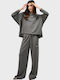 Pants Women's Fabric Trousers Grey