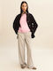 Women's Fabric Trousers Light Gray