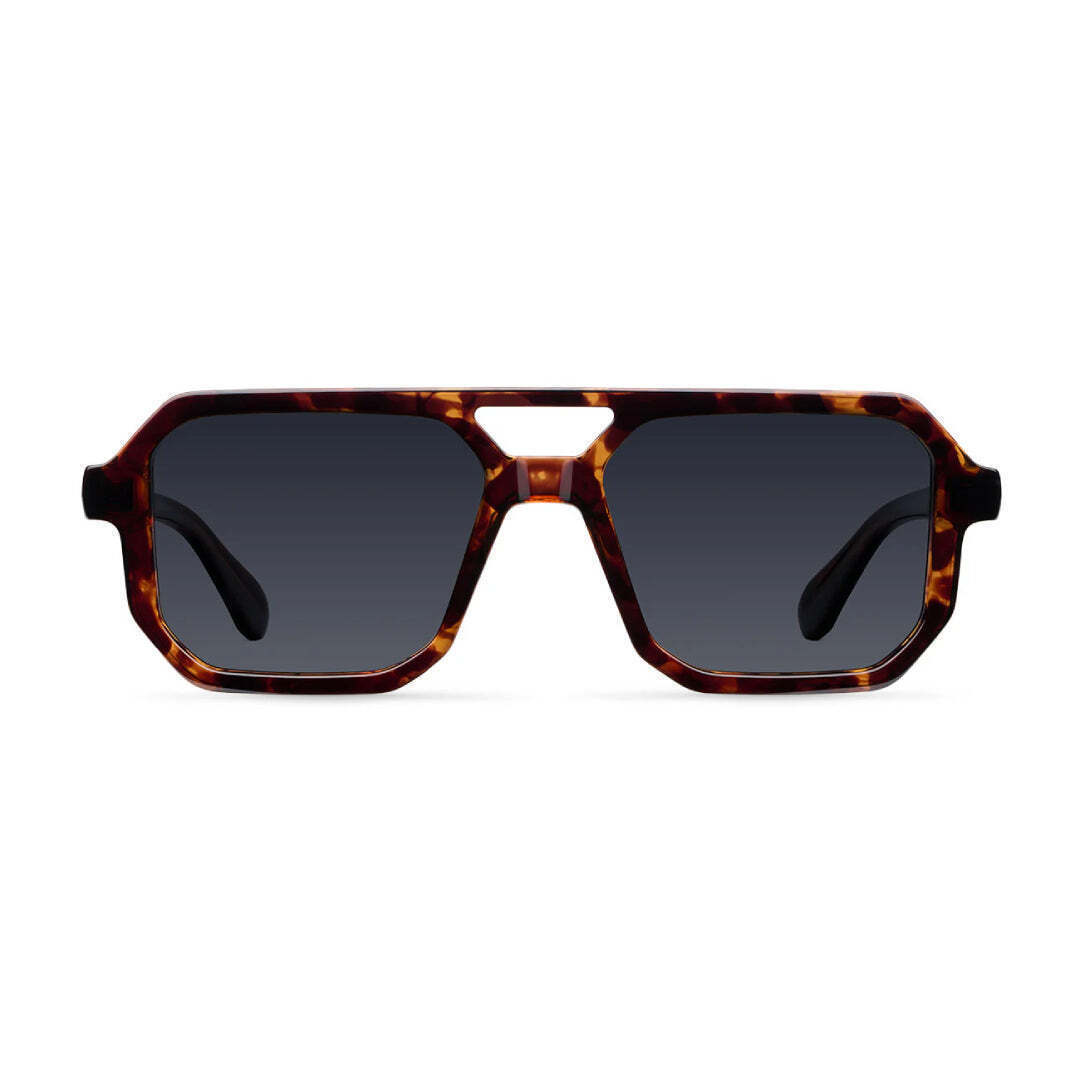 Meller Chike Unisex Sunglasses with Brown Horn-Rimmed Frame  display picture 1