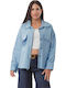 Damen Jean Jacke Hellblau