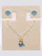 Set With Necklace Earrings & Pendant Made Of Silver