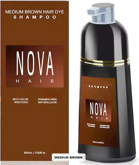 NOVA Χρωμοσαμπουάν Χωρίς Αμμωνία Medium Brown 200ml