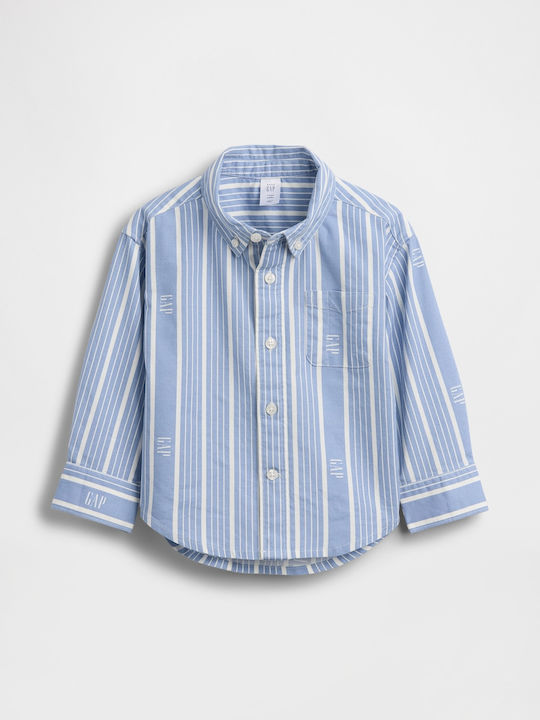 Παιδικό Ριγέ Πουκάμισο Μακρυμάνικο Shirting Blue Oxford