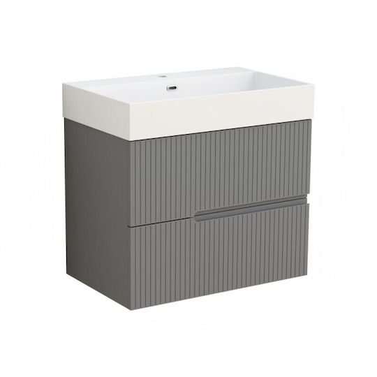 Inter Ceramic Eloria 7056 Grau Badezimmer Waschtisch-Einheit Ohne Waschbecken M45xB71xH66.5cm Grau