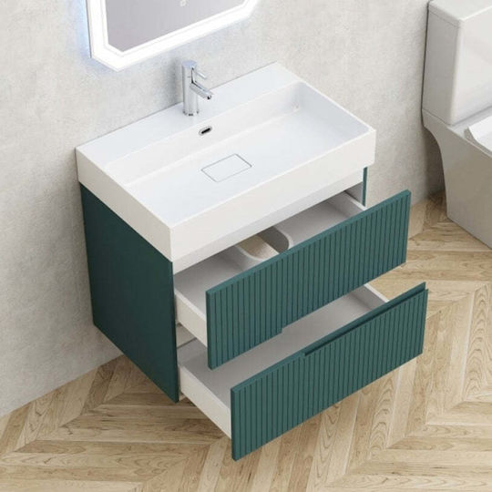 Inter Ceramic Eloria Bathroom Vanity Unit Without Sink L45xD71xH66.5cm Dark Green