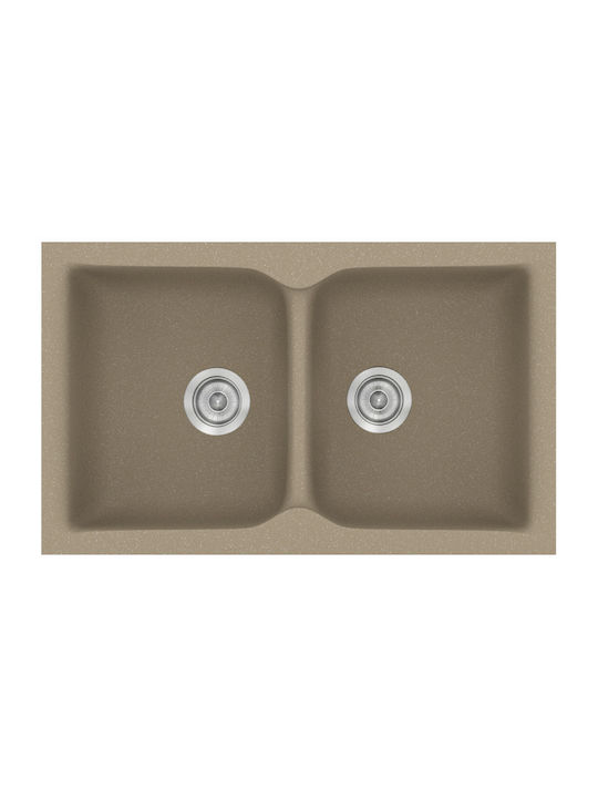 Sanitec Classic Drop-In Kitchen Sink Inox M81xW50cm Granite Taupe