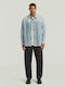 Boxy Fit Langärmelig Overshirt in Breite Linie Blau D23007 E352 H947