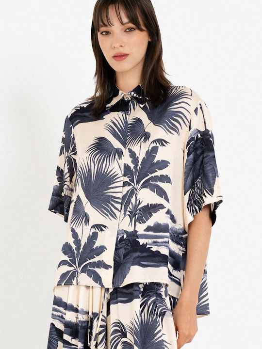 Long Sleeve Women's Satin Shirt