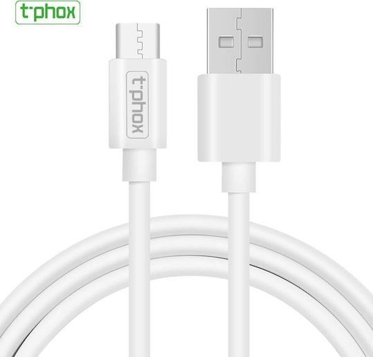 T-Phox USB 2.0 Cable USB-C Male - USB-C White 1m