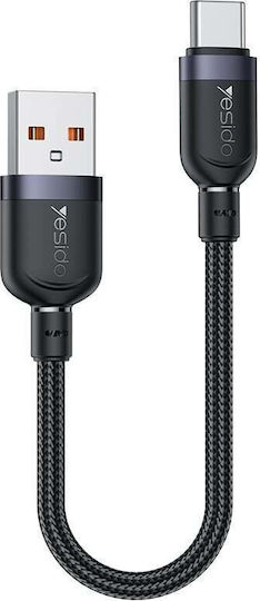 Yesido Braided USB 2.0 Cable USB-C Male - USB-A 18W Black 0.3m