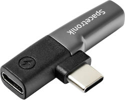 Spacetronik SPU-A28 USB-C Male to 3.5mm / USB-C Female Converter