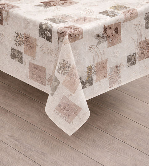 Sidirela Tablecloth Decor Line Leaves Beige 140x140cm E-0944-112.A