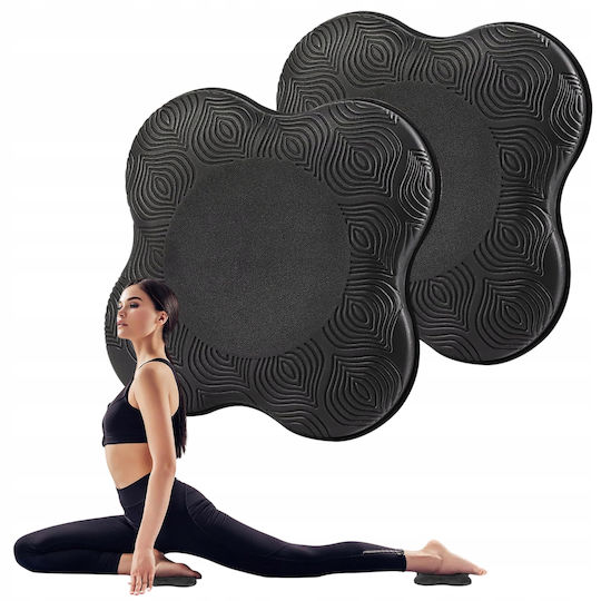 Set 2 Perne De Exerciții Pilates Yoga Zola Protecție Articulară Poliuretan Antiderapant 20x2 Cm Gri Închis