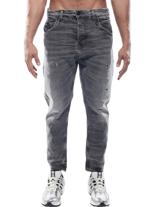 Cover Jeans Monaco Herren Jeanshosen Gekürztes Elastisches Grau