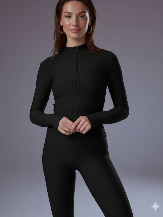 Women's Cardigan with Zipper Black