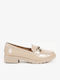Patent Leather Women's Loafers In Beige Colour