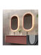 Imex Oval Bathroom Mirror Led Metal 50x90cm Black