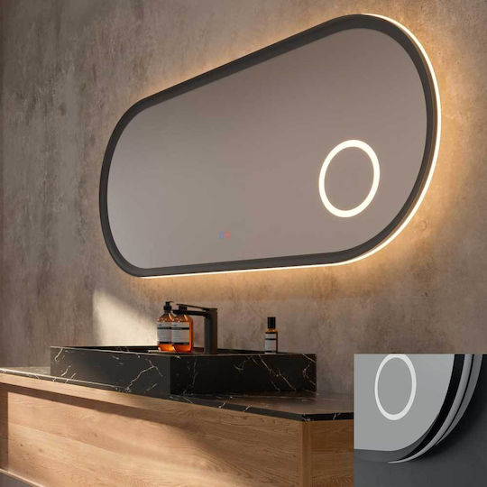 Imex RIMI040 120cm x 60cm Oval Bathroom Mirror Led Black